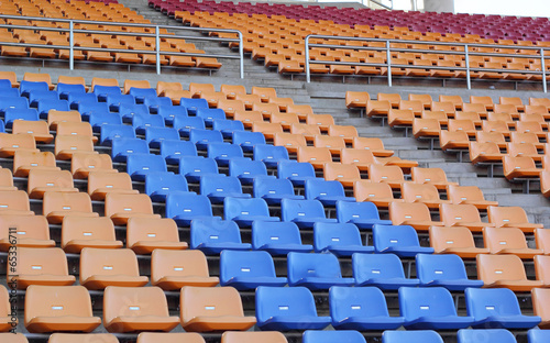 Stadium seats for visitors some sport or football