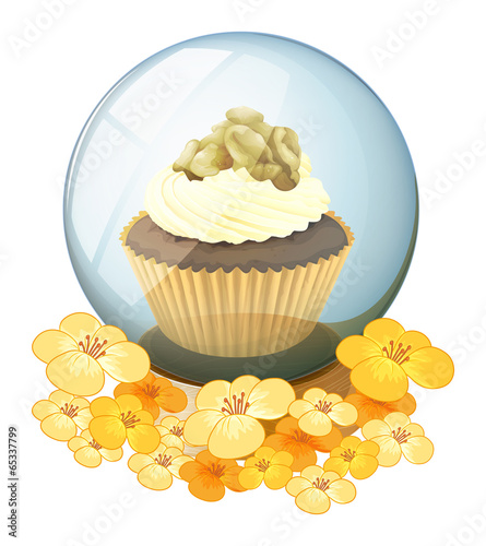 A crystal ball with a cake