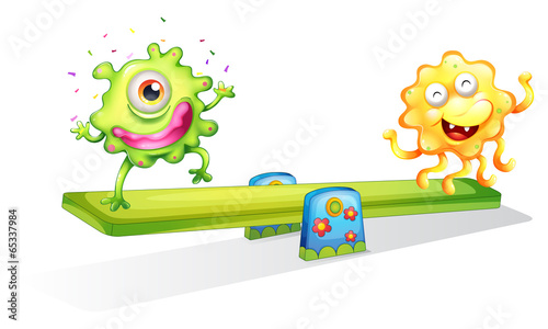 Two monsters playing