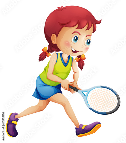 A young lady playing tennis