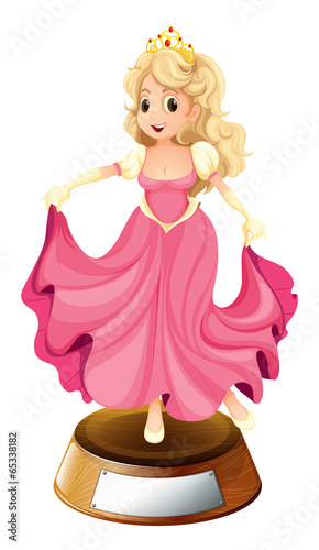 A princess with a pink gown