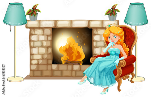 A princess near the fireplace