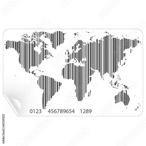 World map in the barcode concept vector