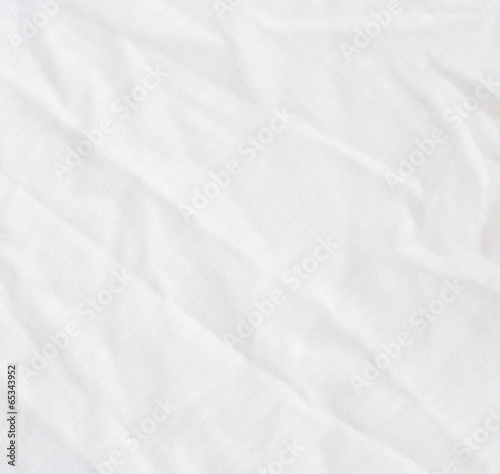 Wrinkle white cotton polyester fabric texture.