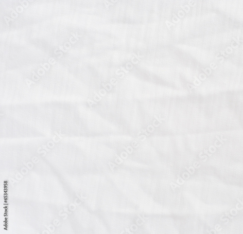 Wrinkle white cotton polyester fabric texture.