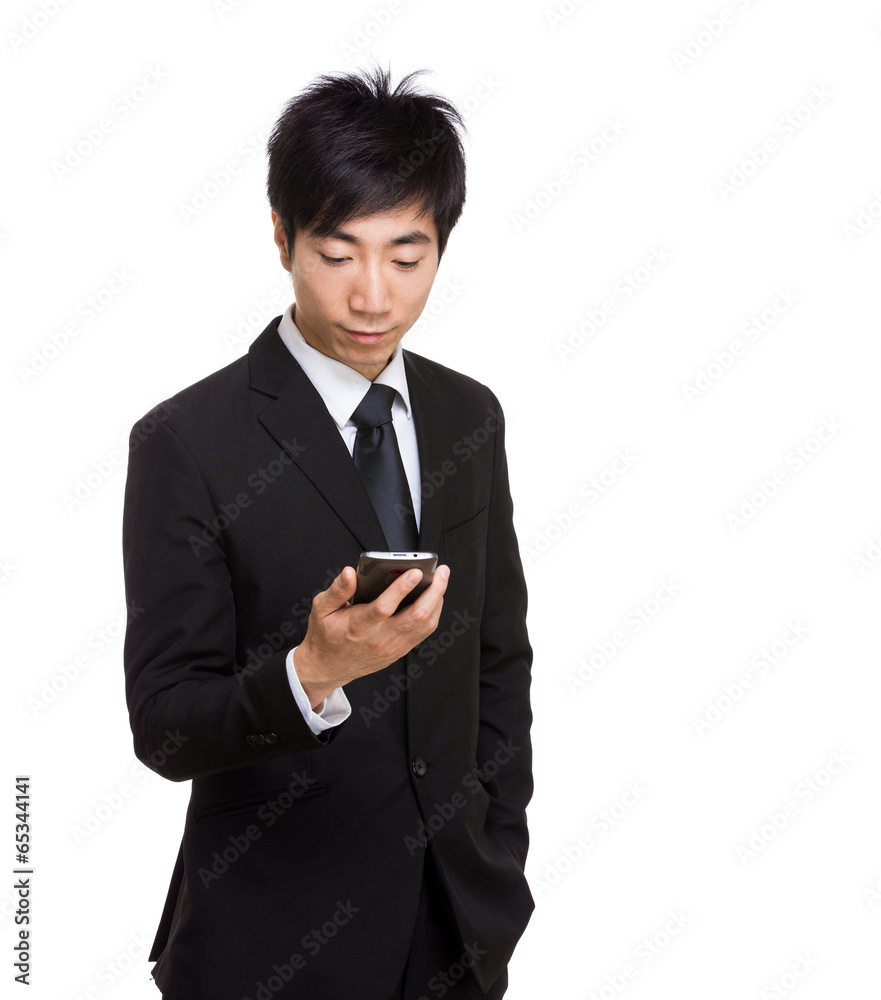 Asian businessman using mobile Asian businessman using mobile