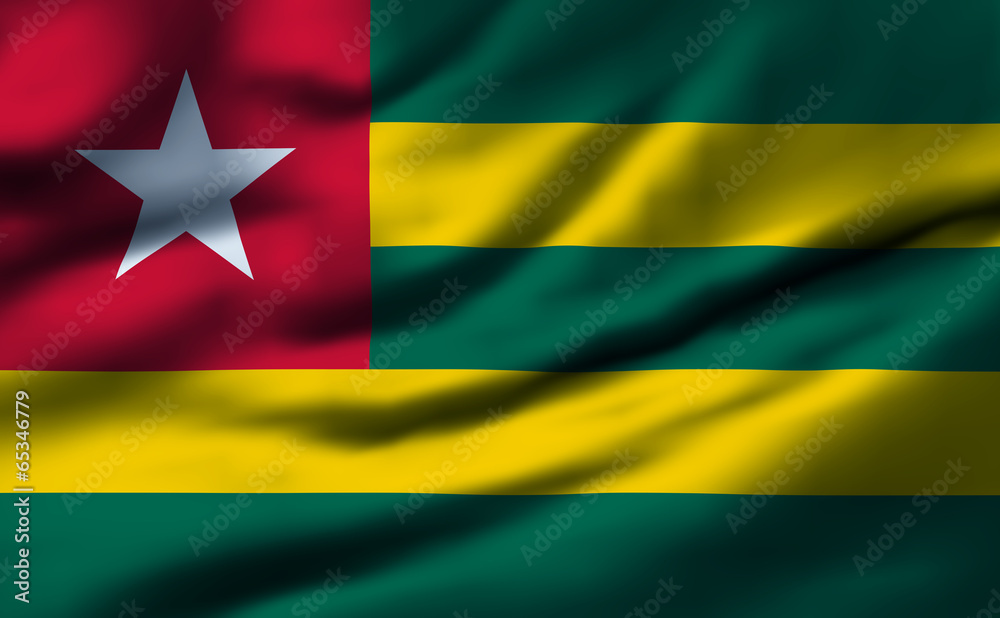 Obraz premium Waving flag, design 1 - Togo