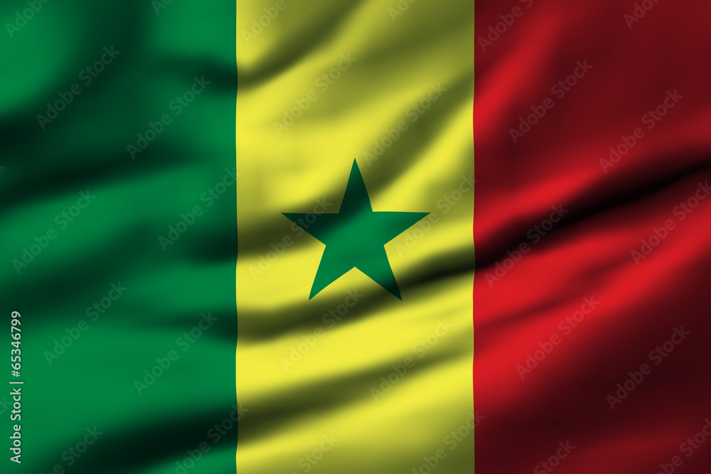 Waving flag, design 1 - Senegal Waving flag, design 1 - Senegal