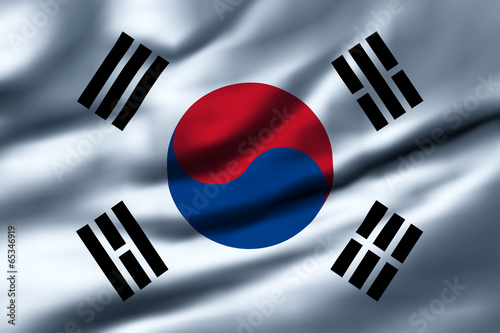 Waving flag, design 1 - South Korea