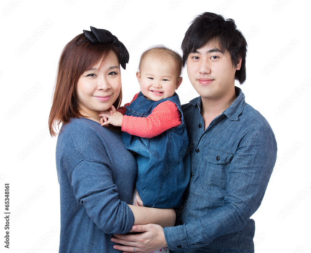 Happy family on white background Happy family on white background