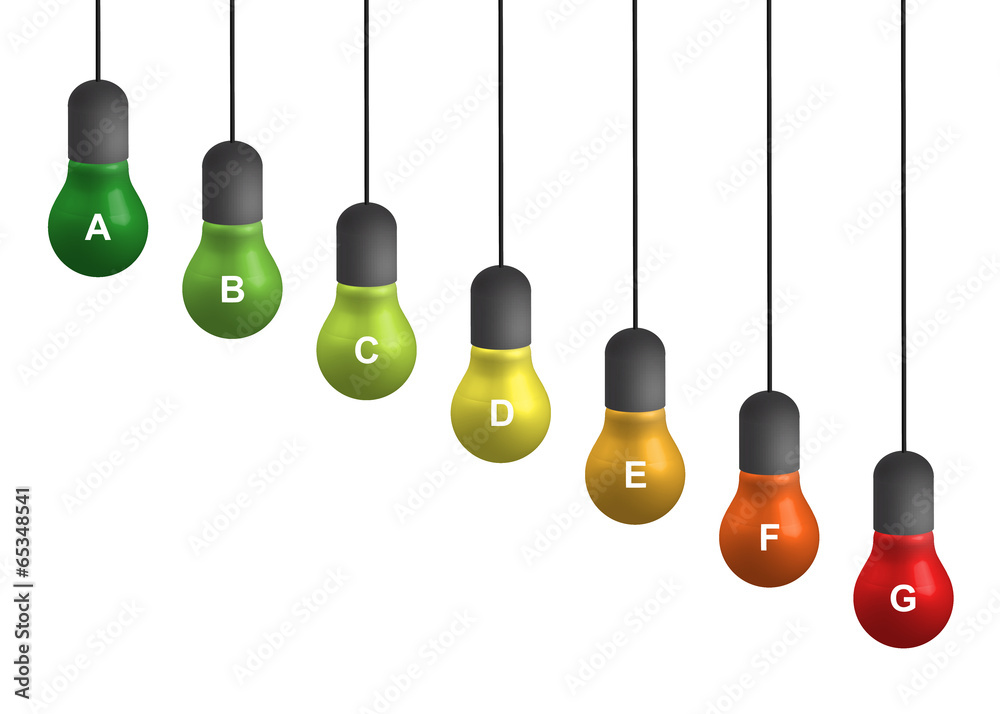 Illustration of 3d bulb energy efficiency Illustration of 3d bulb energy efficiency