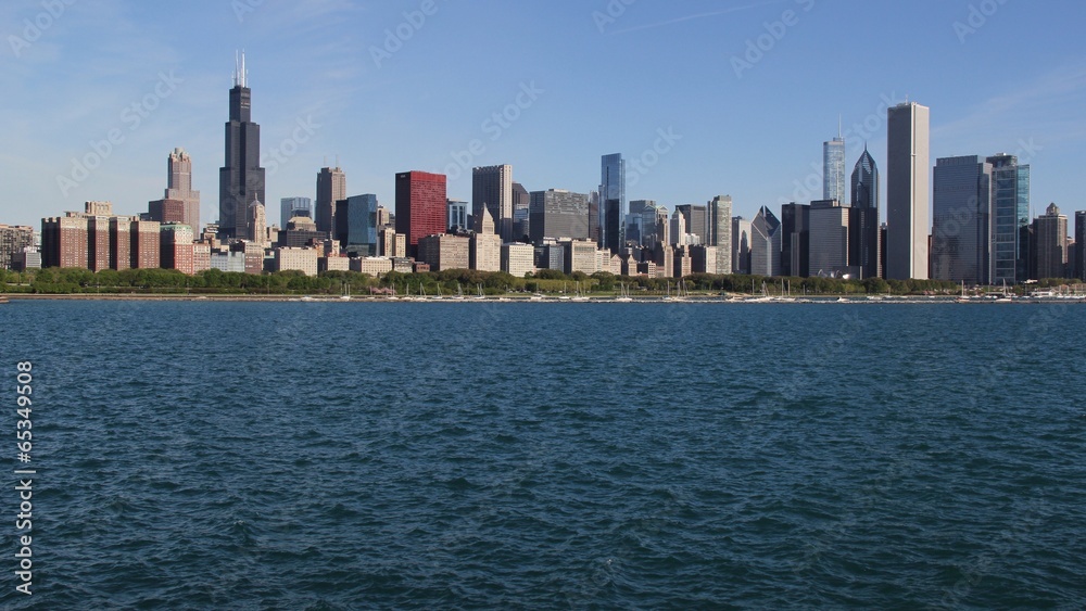 Chicago skyline in morning