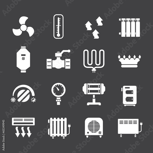 Set icons of heating