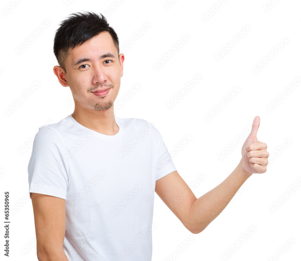 Man giving thumb up sign Man giving thumb up sign