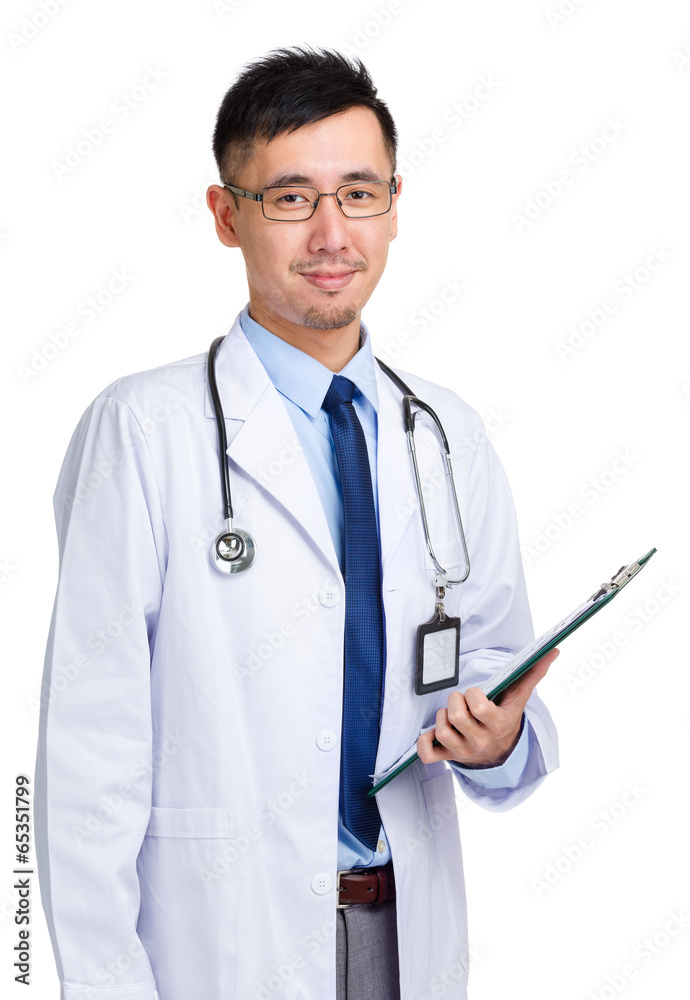 Doctor holding with clipboard Doctor holding with clipboard
