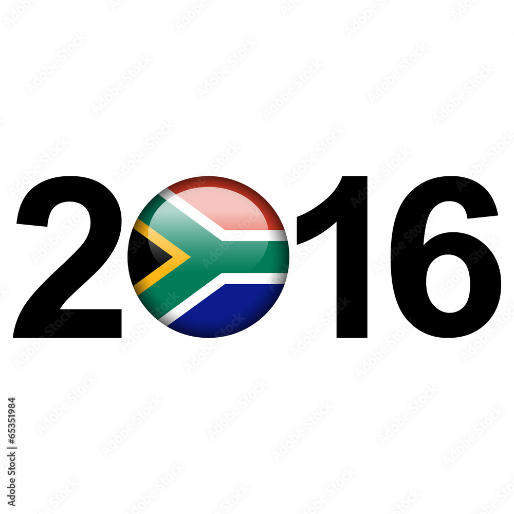 Naklejka premium South Africa flag button