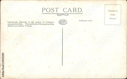 Backside of postcard