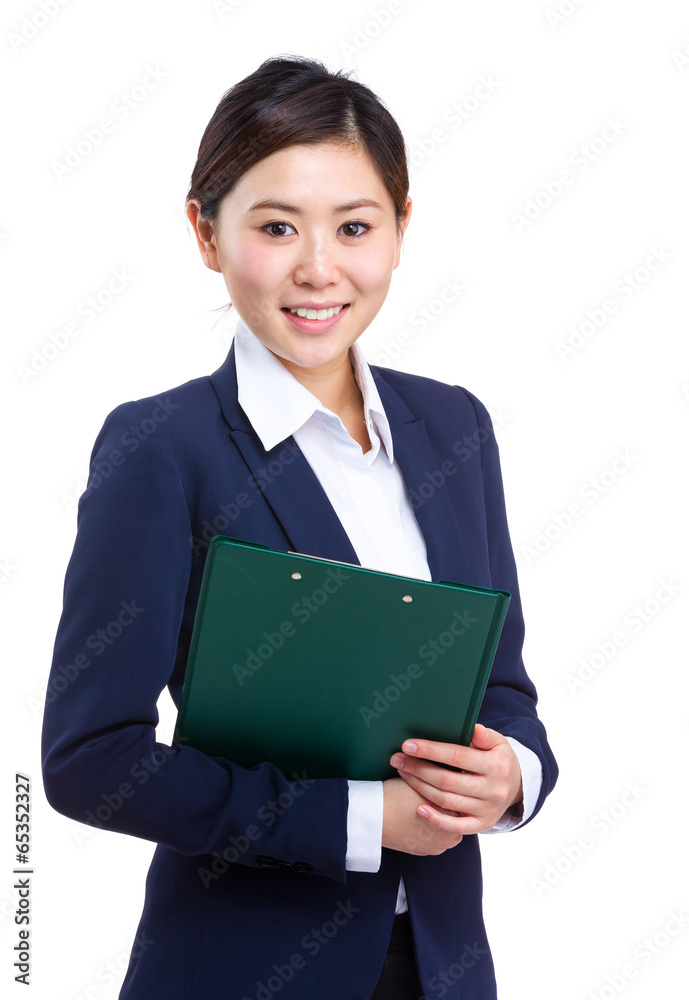 Businesswoman holding clipboard Businesswoman holding clipboard