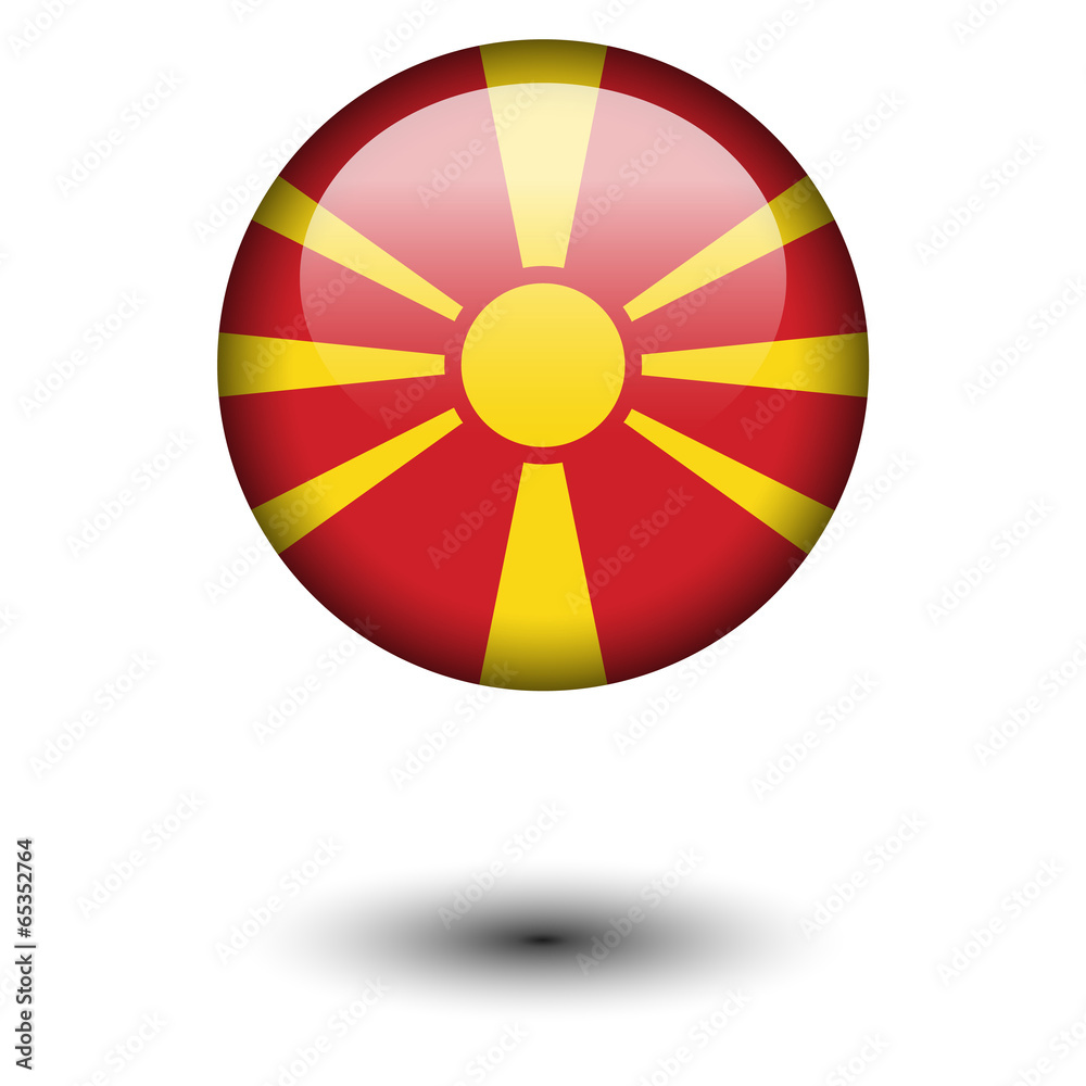 Obraz premium Flag button illustration - Macedonia