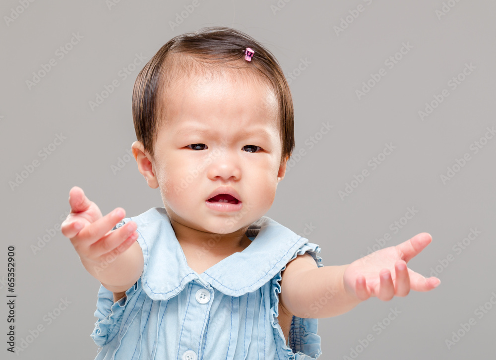 Baby with hand up Baby with hand up
