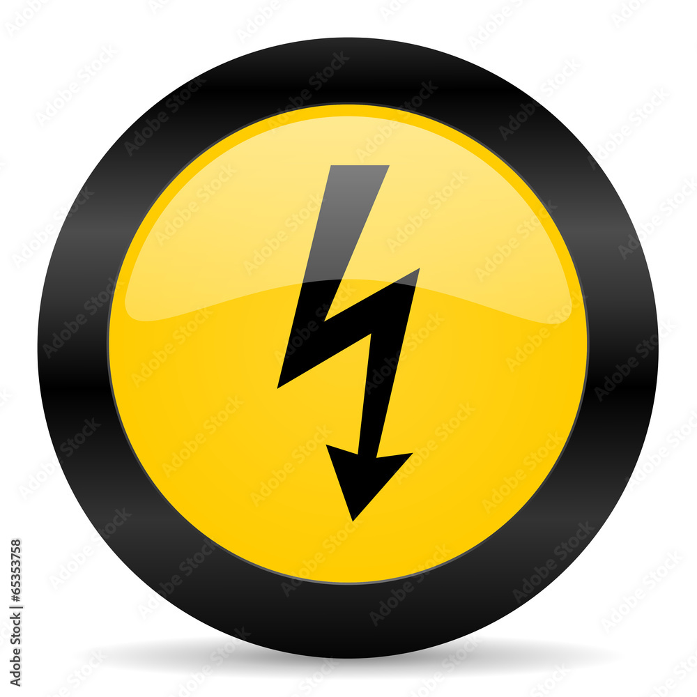 bolt black yellow web icon