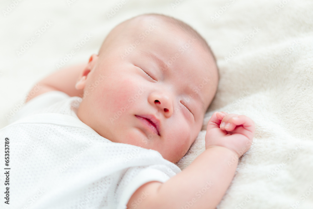 One mouth new born baby sleeping One mouth new born baby sleeping