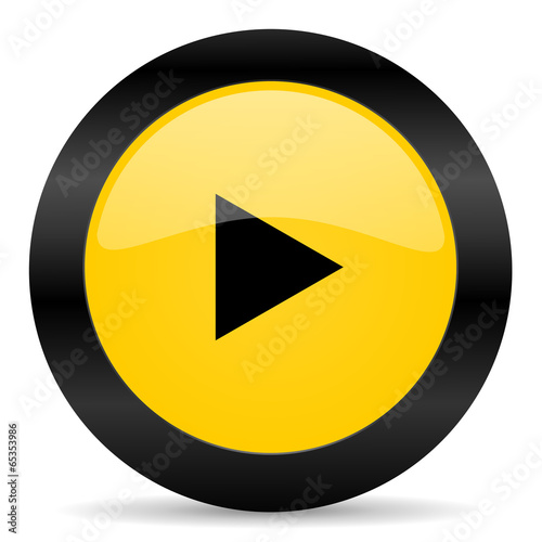 Free Download play black yellow web icon - GFXLoad