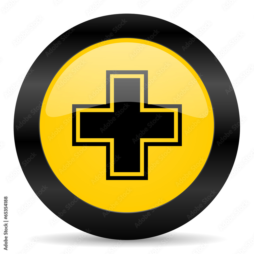 Obraz premium pharmacy black yellow web icon