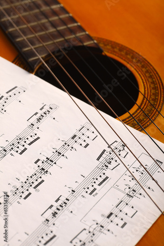 Classical guitar and notes