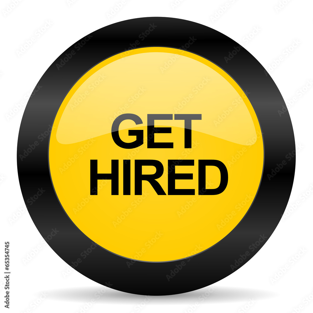 get hired black yellow web icon get hired black yellow web icon