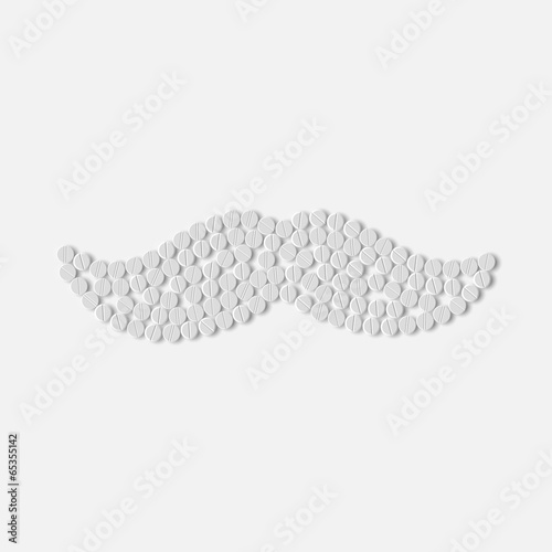 pills concept: mustache
