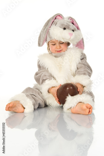 Little bunny with easter egg