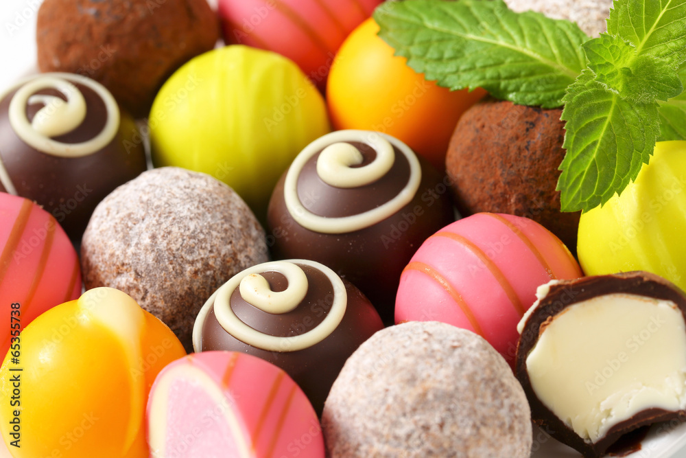 Assorted chocolate truffles and pralines Stock Photo Adobe Stock