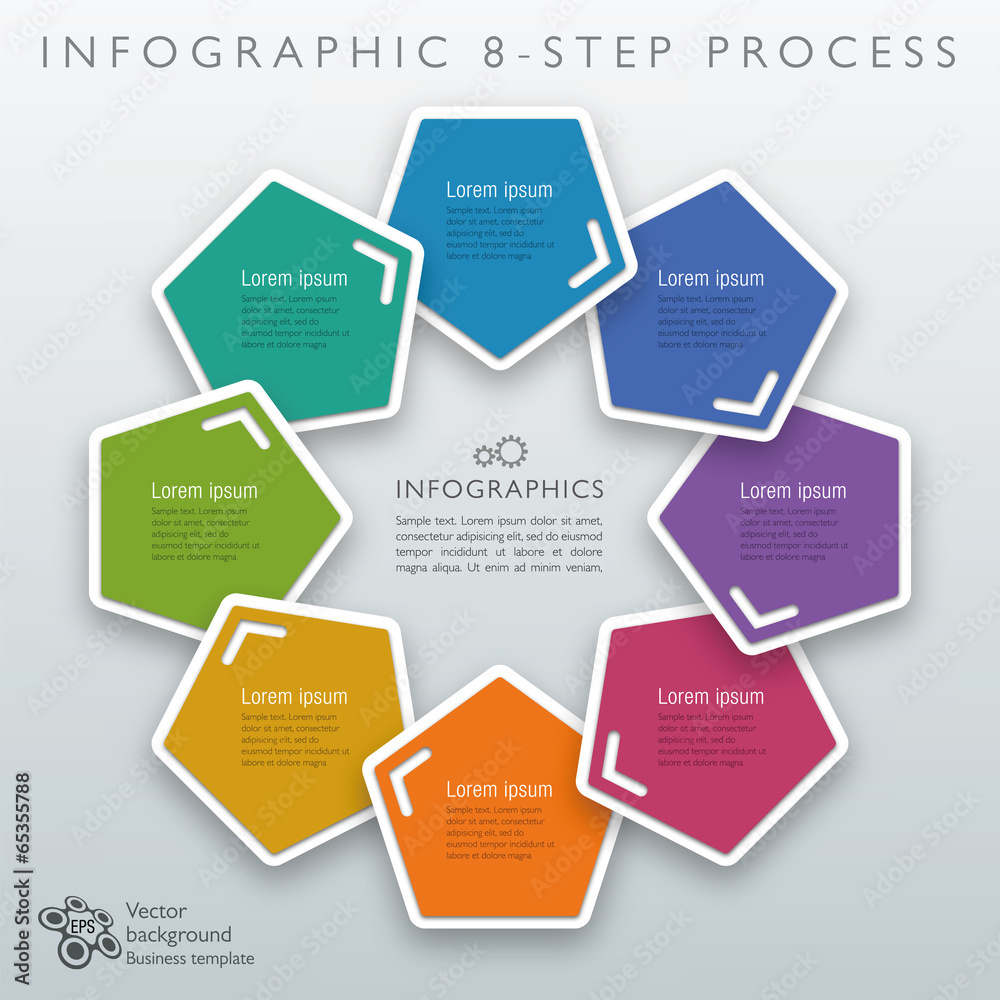 Infographics Vector Background 8-Step Process Infographics Vector Background 8-Step Process