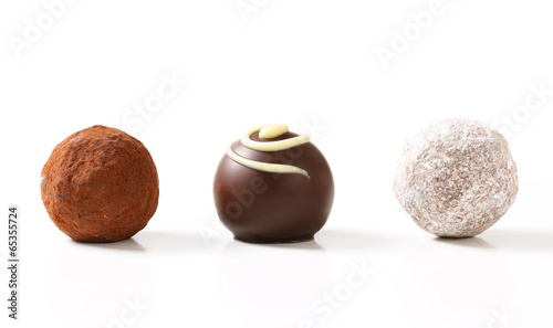Chocolate truffles and pralines photo