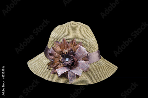 Hats and flowers isolated o...