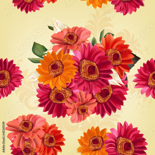 Beautiful seamless pattern with flowers