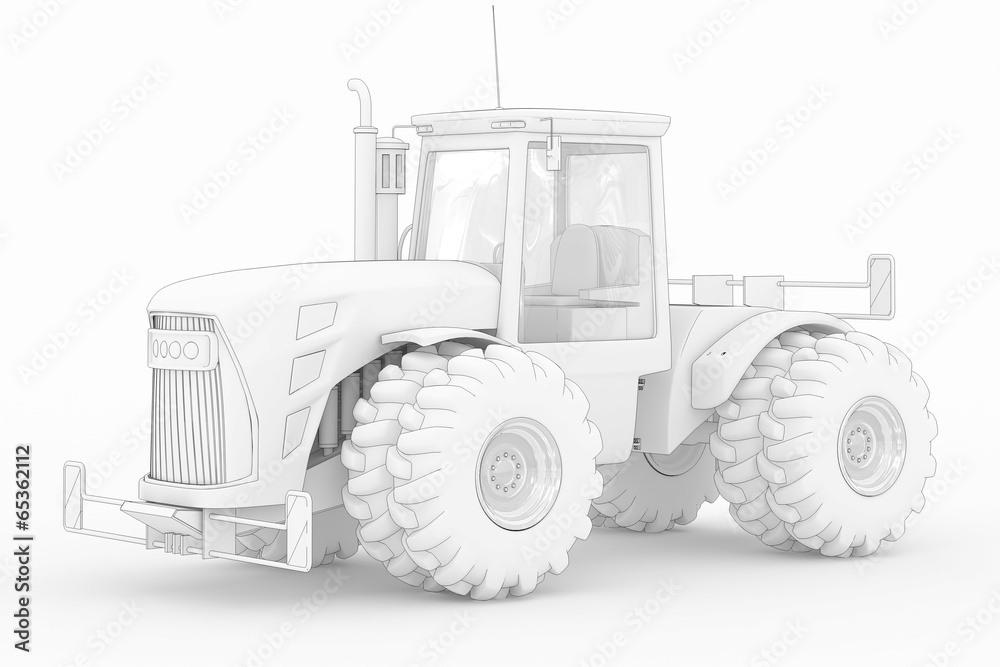 Big Tractor - white isolated
