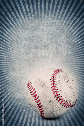 Canvas Print Vintage baseball and blue background