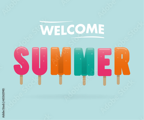 welcome summer, with ice cream letters