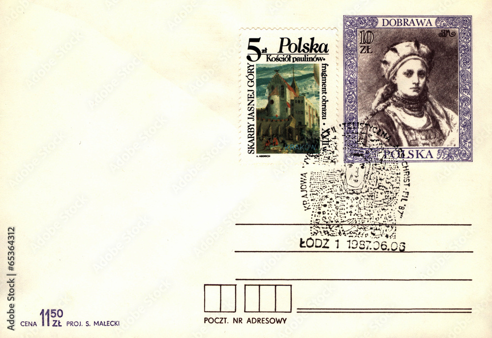 Poland, circa 1980s: Polish envelopes with religious symbols