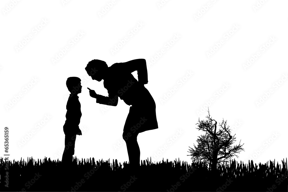 Vector silhouette of family.