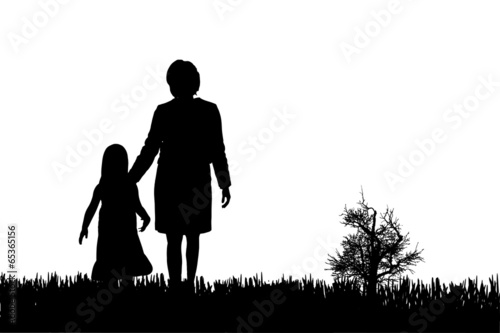 Vector silhouette of family.