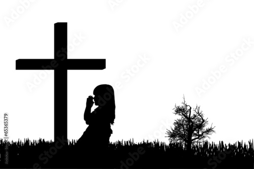 Vector silhouette of a children.