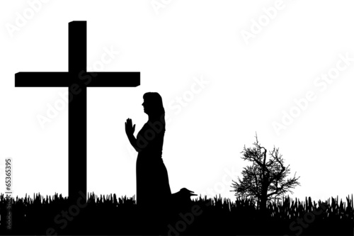 Vector silhouette of a woman.