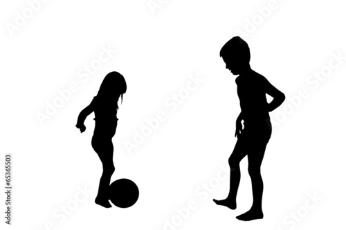 Vector silhouette of a children.