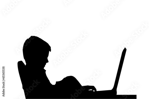 Vector silhouette of a boy.