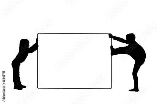 Vector silhouette of a child.