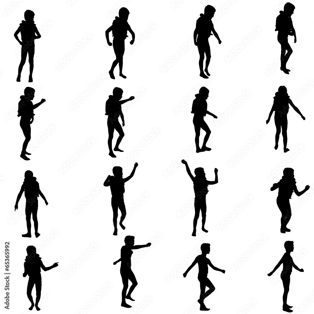 Vector silhouette of a child.