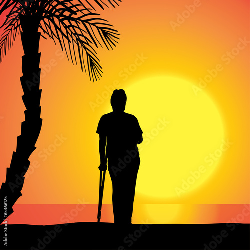 Vector silhouette of a woman.